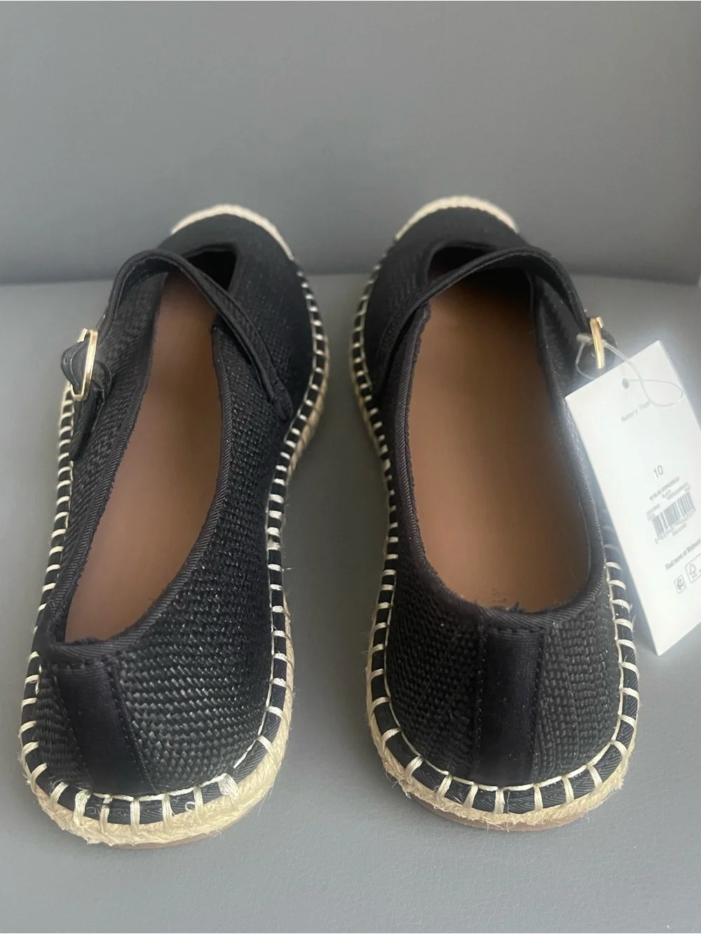 Free Assembly Black Woven Mary Jane Espadrilles Size 10